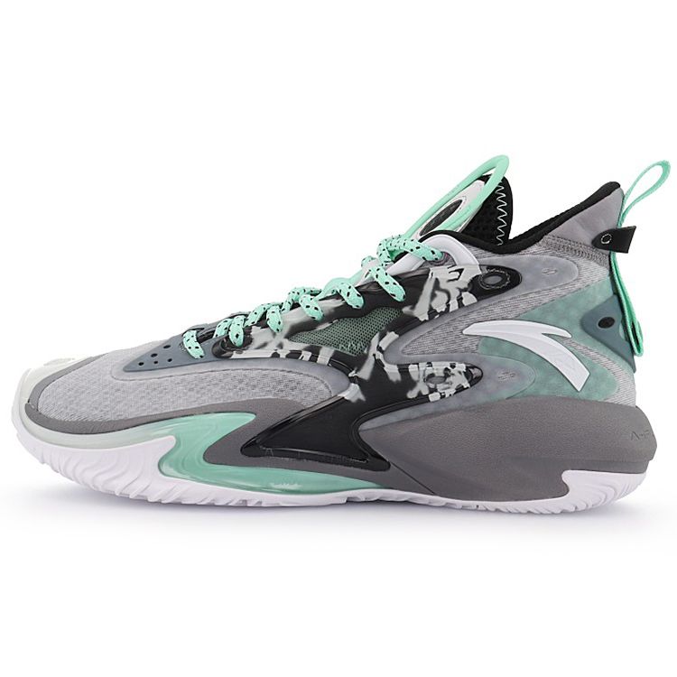 Anta Kong Chao 3 Shock Absorption Non-Slip Wear-Resistant High-Top Basketball Shoes Men Sneakers Black Gray 112131601-5
