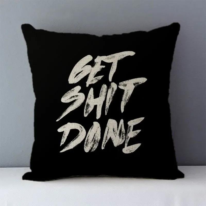 

Просто Стиль Уютный Чехол для Подушки Дивана Домашние Декоративные Подушки Постельное Белье Наволочка Белый Черный Слова Качественная Печать 66x66cm слоновая кость