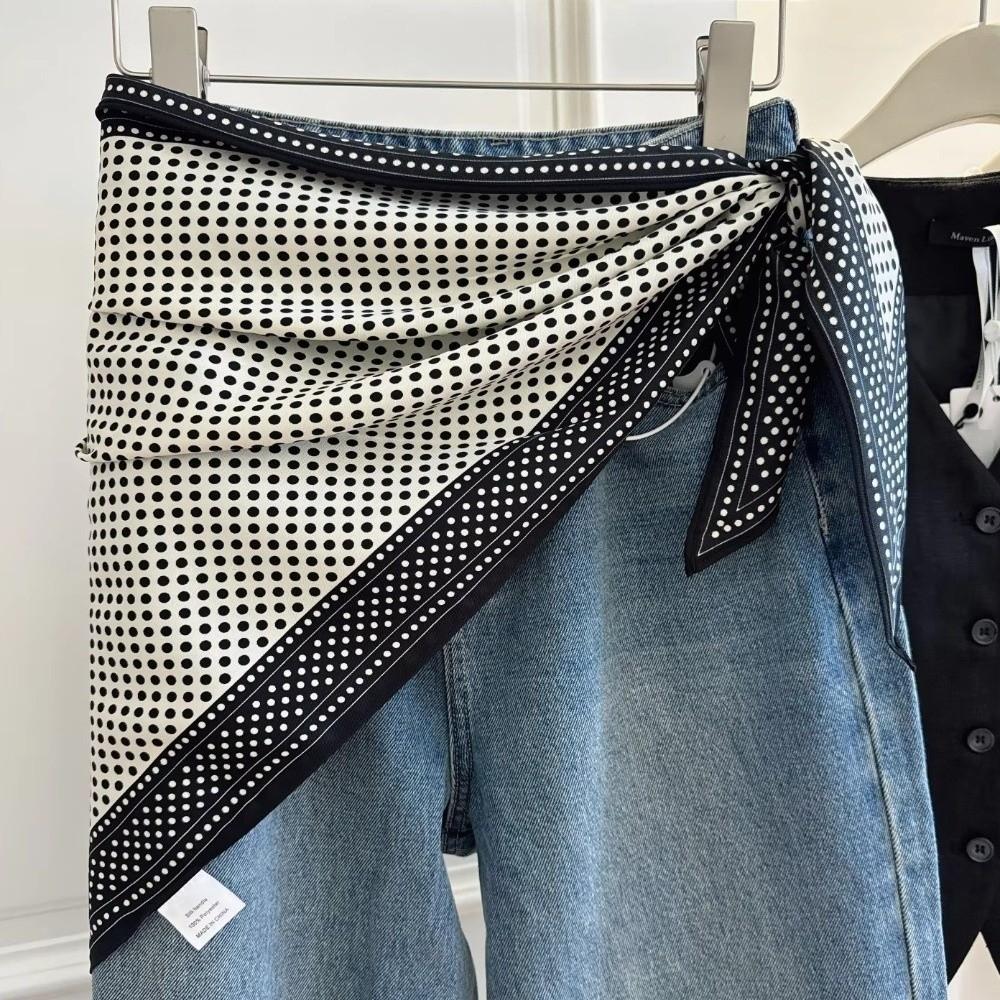 Multi-functional Floral Triangle Scarf Matching Pants Waist Belt Decorative Headscarf Summer