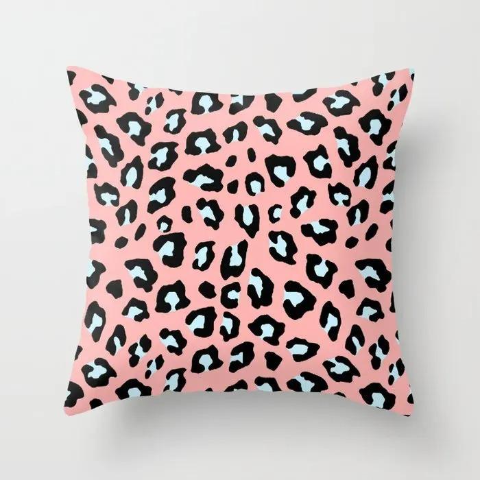 Pink Pattern Pillowcase Office Living Room Home Pillowcase Car Ornaments