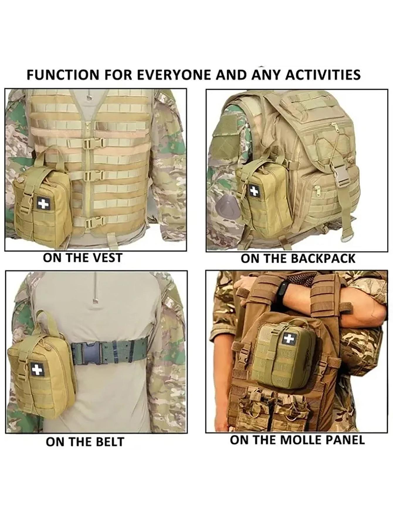 

Molle Military Pouch EDC Bag Medical EMT Tactical Outdoor First Aid Kits Emergency Pack Ifak Army Military Camping Hunting Bag темного кольору хакі