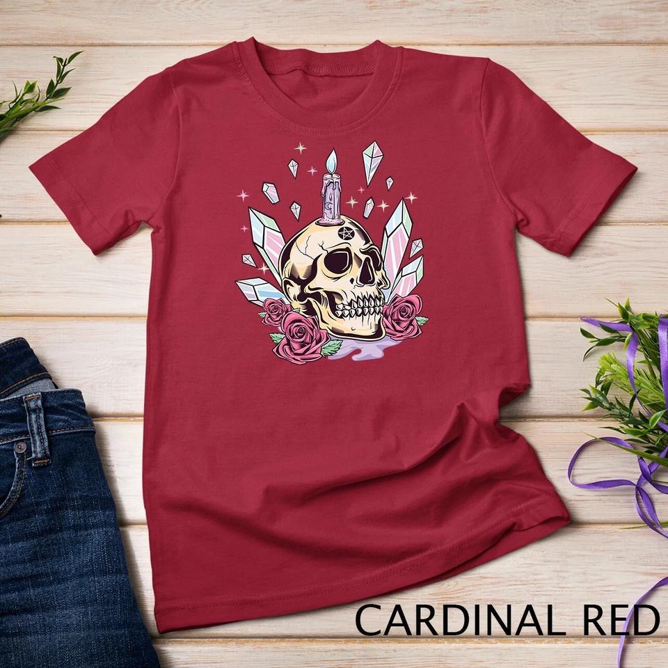 Pastel Goth Cute Creepy Skull Wiccan Kawaii Menhera Witchy Unisex T-shirt 2 2XL