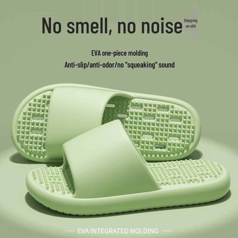 Women s 2025 New Indoor Non-slip EVA Shower Slippers - Hollow, Massage, Thick Sole for Summer. 40-41 зелёный