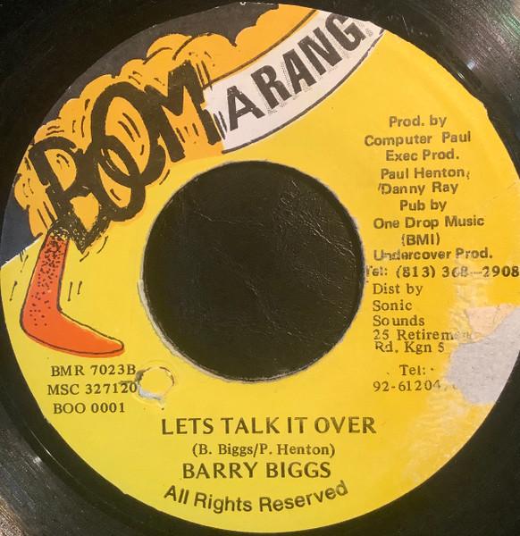

7inch Record BARRY BIGGS Lets Talk It Over BMR7023 Boomarang Jamaica Reggae Ska Dub Used