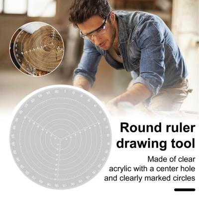 Round Center Finder Compass Lathe Centering Tool Circle Gauge Acrylic Drawing Circles Diameter Round Template for Drawing Circles Lathe Work