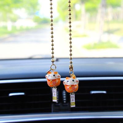 Ciondolo pendente con ciondolo Specchietto retrovisore Decorazione a sospensione Gatto fortunato Accessori per auto Ciondolo per auto