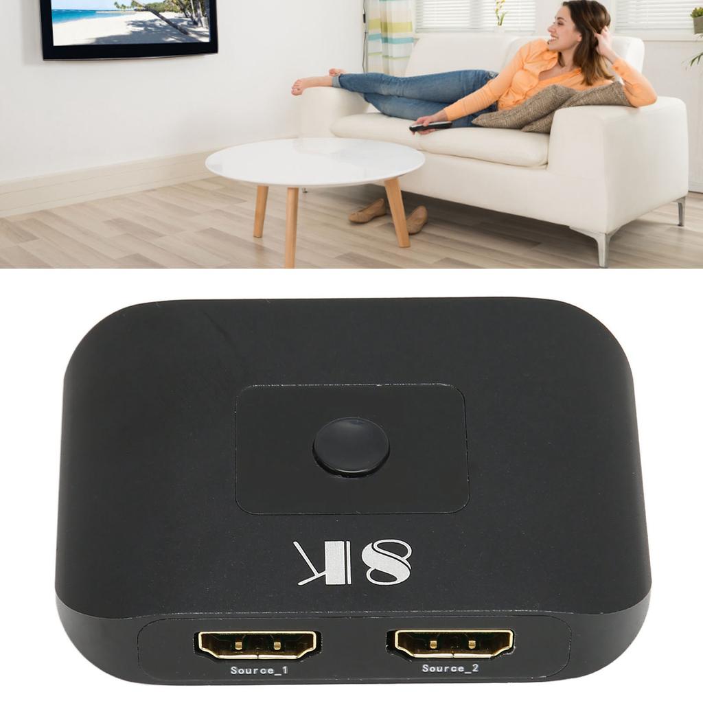 2x1 HD Multimedia Interface Switcher 2 in 1 Out 8K At 60Hz HD Multimedia Interface Splitter with Rem
