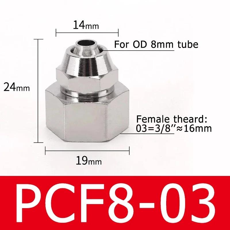 Pneumatic Hose Fittings Quick Screw Connector Copper Nickel Plating PF 6 8 10mm Fast Twist Joint Female Thread 1/8 1/4 3/8 1/2