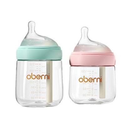 Oubani 210ml Eccentric Pacifier Newborn Glass Bottle Anti-flatulence Anti-spitting Anti-choking Baby Bottle