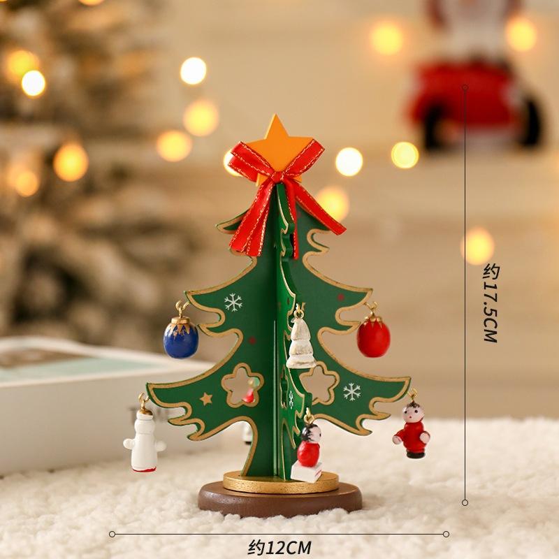 

Christmas decoration desktop wooden ornaments DIY Christmas tree ornaments European style window scene layout
