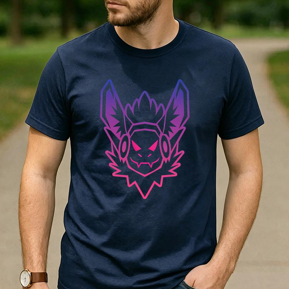 Neon Pink Purple Gradient Protogen Mechanical Furry Fursona T Shirt Unisex 100 Cotton Loose Fit Furry Fan Gift Tops Unisex Tees