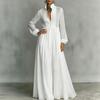 European and American French Waist and Thin Long-sleeved Pleated Dress Temperament Elegant Retro Leisure
