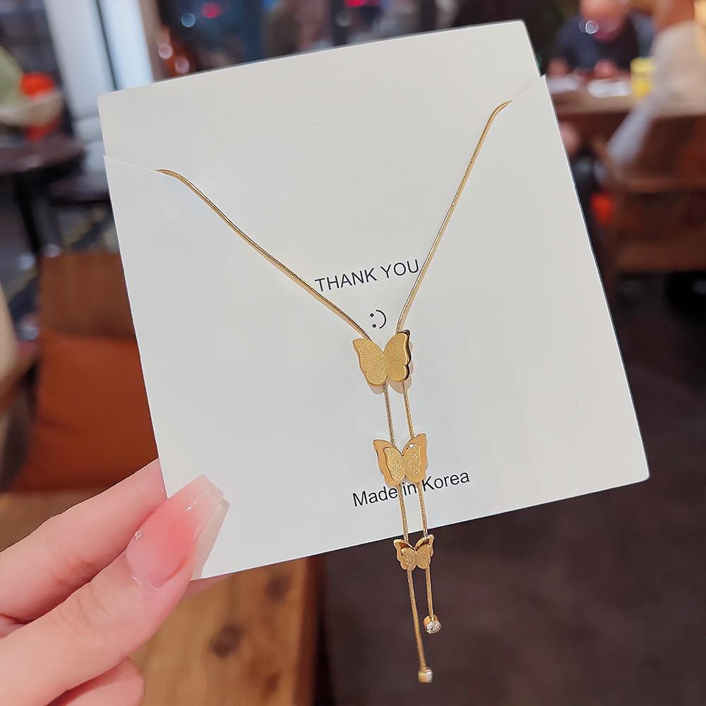 Korean 18K Gold Titanium Steel Women's Clavicle Necklace - Versatile, High-End, Non-Fading Temperament Choker.