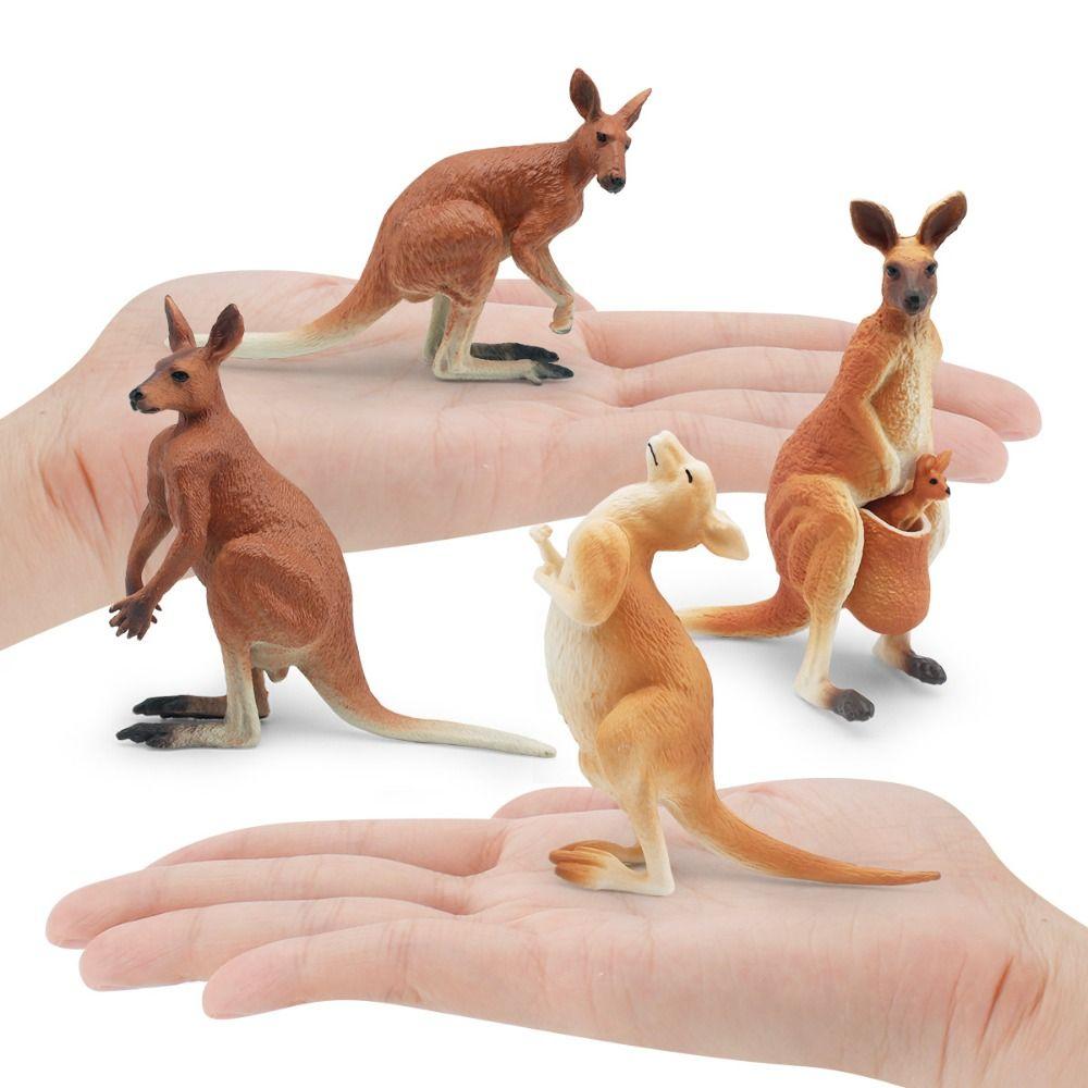 Statue Kangaroo Action Figures PVC Simulated Wild Kangaroo Figurines  Children Gifts