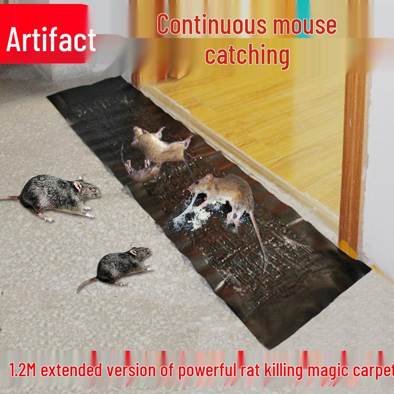 Extra Large Rat & Mouse Sticky Trap: 1.2m x 28cm Killer Mat Chinese Black Sticky Mouse Carpet 0.6m