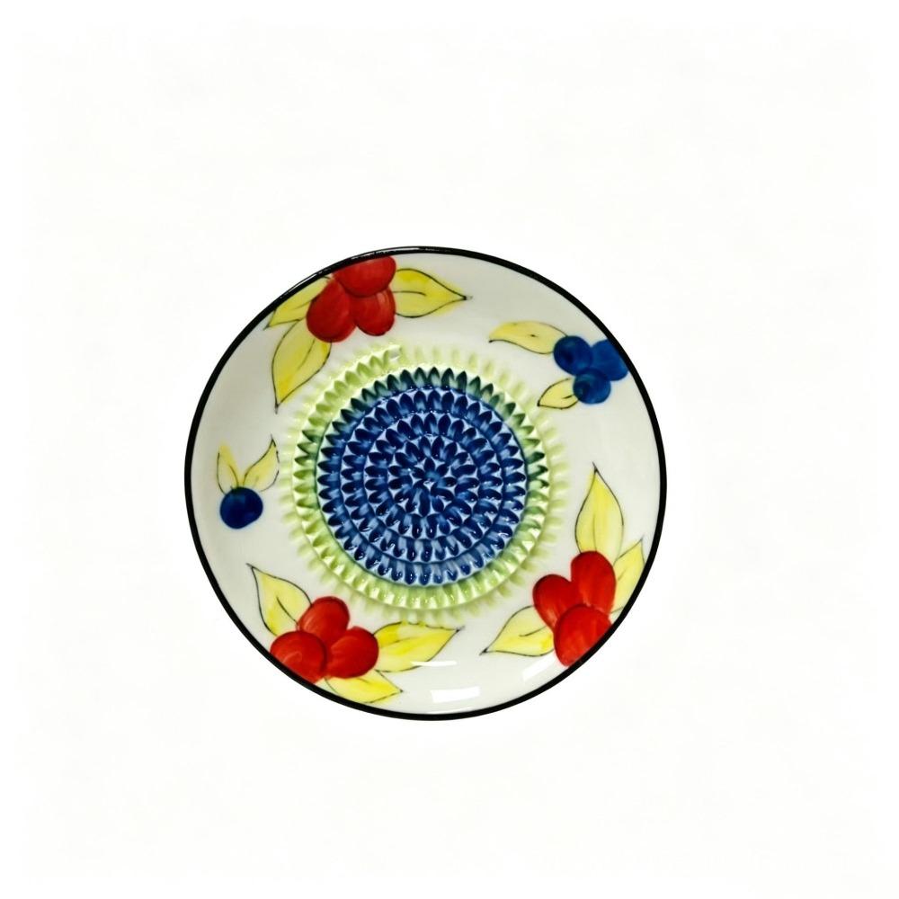 Easy Clean Ceramic Ginger Grater Round Plate Fruit Grinding Tool Tomato Grinder Dish  Fruit Puree