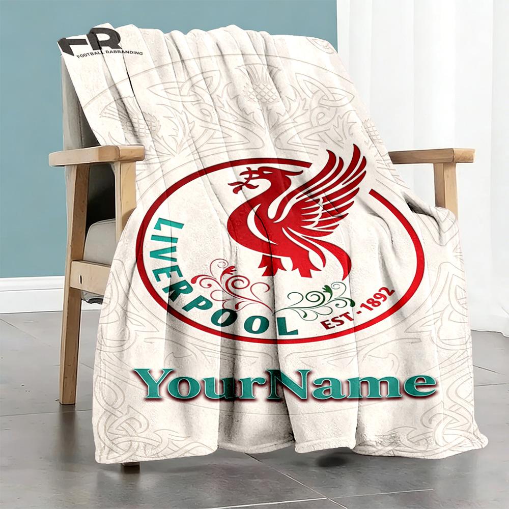 Liverpool Personalizovaná deka se jménem Lehká přizpůsobitelná deka Hřejivá dekorace Vhodná na zdřímnutí, do postele, na pohovku, do domácnosti Ideální pro všechna roční období