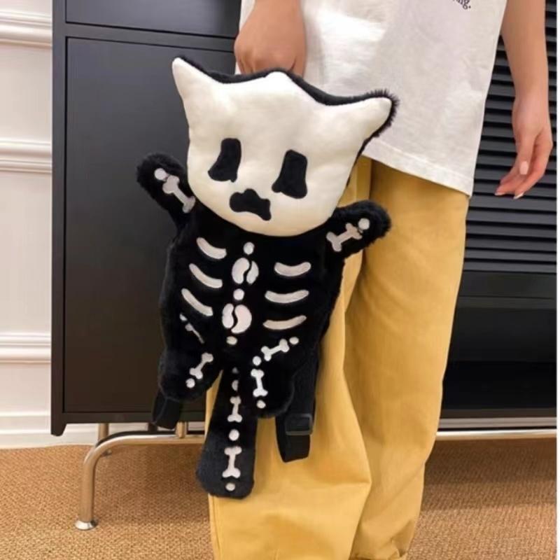 Y2K Novelty Cute Plush Backpack Cool Gothic Knapsack Harajuku Girl Street Personality Backpacks Fashion Women's Travel Rucksacks
