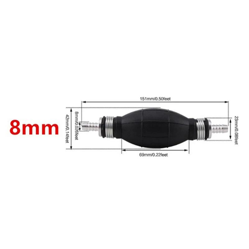 6/8/10/12mm Hand Fuel Pump Line Rubber Aluminum Fuel Pump Primer Bulb For Car Boat Marine Outboard Diesel Oil Transfer Petrol