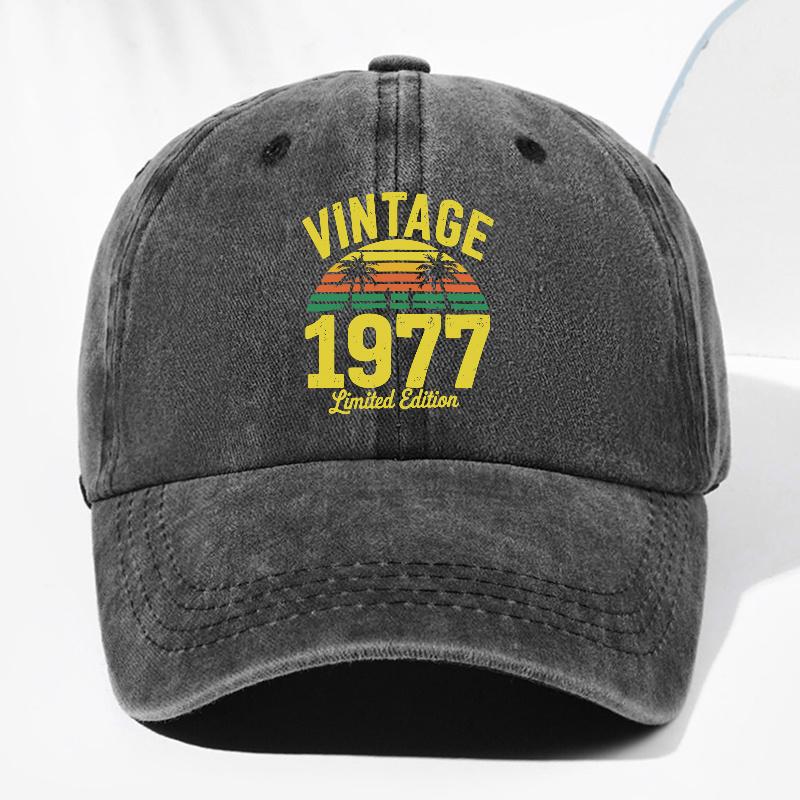 Unisex Coconut Tree VINTAGE  Print Washed Vintage Baseball Cap Fashionable Outdoor Hat for Men and Women Adjustable Trucke