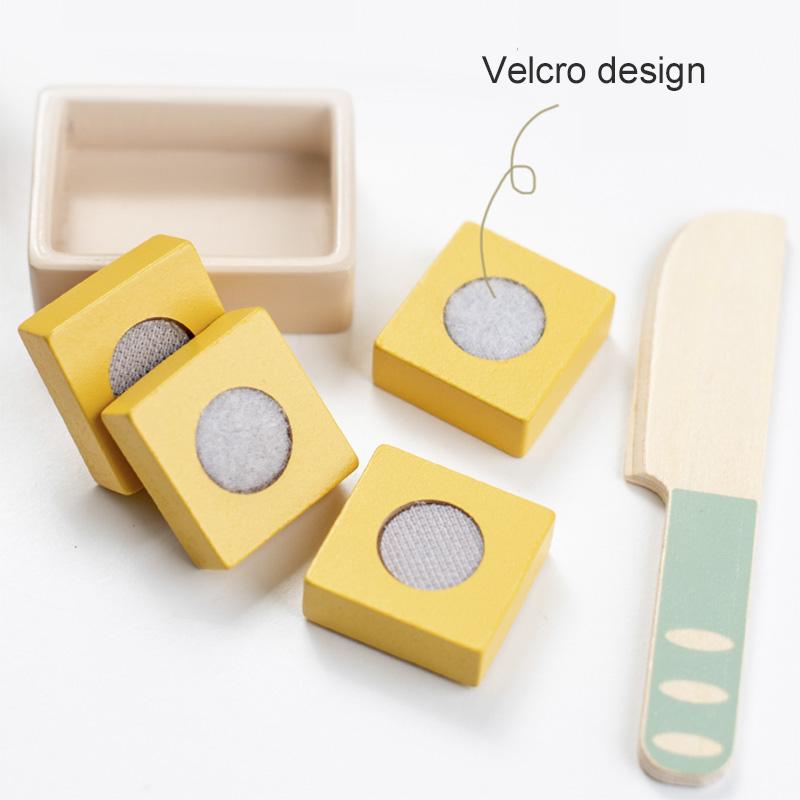 DIY Wooden Breakfast Set Toy Pretend Play Cutting Food Role Play Game Learning  Educational Toys Gifts for Girls Kids