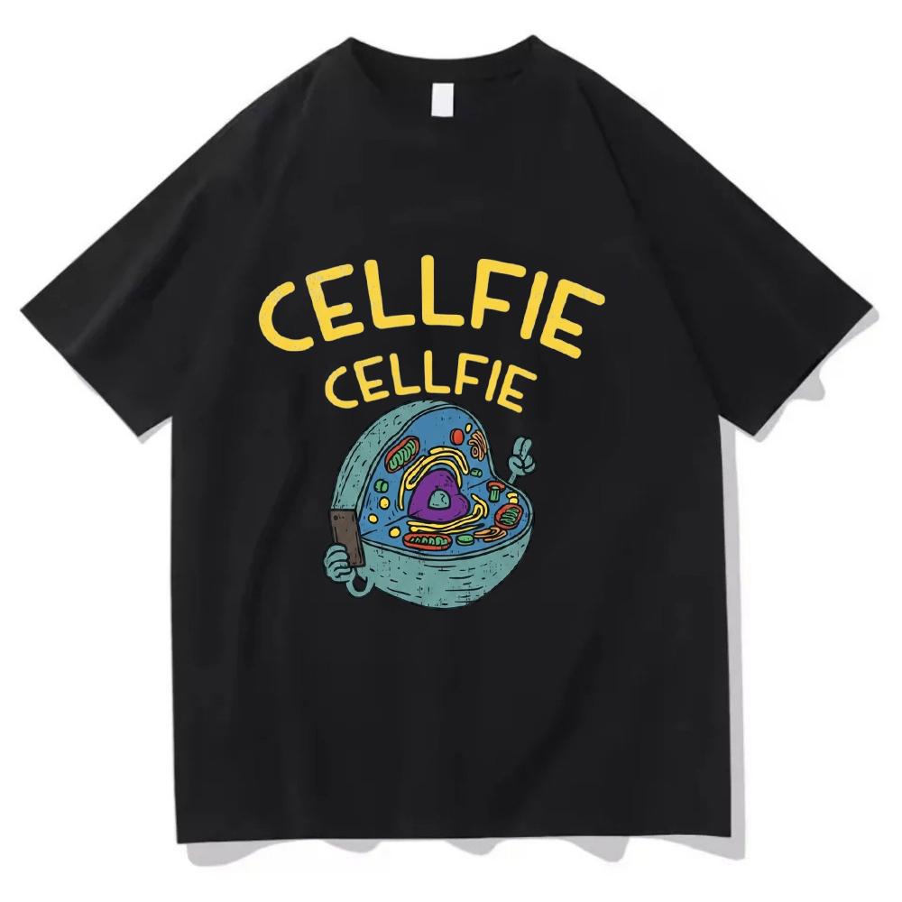 

Cellfie T Shirt Funny Biology Science Graphic Tee Cell Selfie Pun Top Vintage Aesthetic Streetwear Casual Unisex Summer Tshirt 4XL