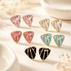 Personalized Geometric Triangle Drip Oil Style Stainless Steel Earrings