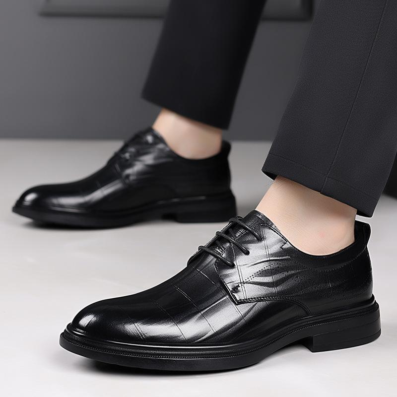 

Мода 2025 Осень Новые Дизайнерские Туфли для Мужчин Однотонные Модные Повседневные Кожаные Туфли Мужские Корейский Стиль Костюм Жених Свадебная Обувь 38