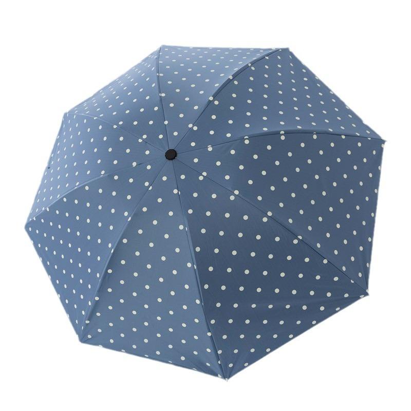 Automatic Umbrella UV Protection Sun Umbrella Parasol Folding Umbrella Small Fresh Vinyl Weather and Rain Umbrella