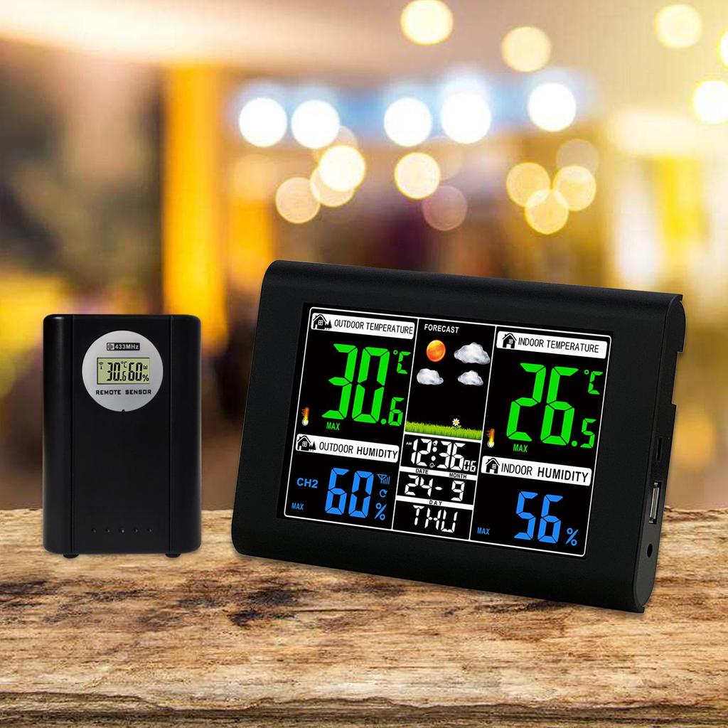 Hochauflösende Wettervorhersageuhr mit Temperatur- und Feuchtigkeitsüberwachung