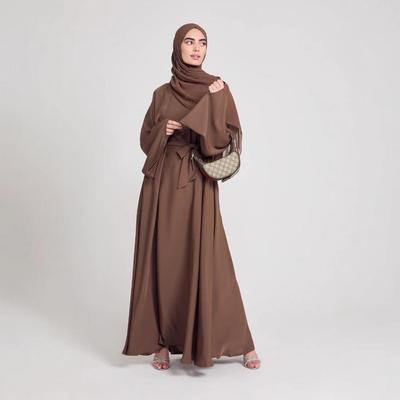 Idodo Middle East Malay Round Neck Flare Sleeve Long Dress (21512#)