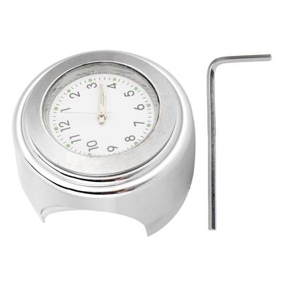 2225mm Universal Motorcycle Handlebar Clock Metal Mount Hand Grip Bar Dial Watch (White Dial)