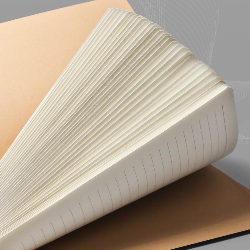 Thick Kraft Paper Notebook - A4 & B5, Simple College Style, Thread-Bound, 16k Size for Homework Records