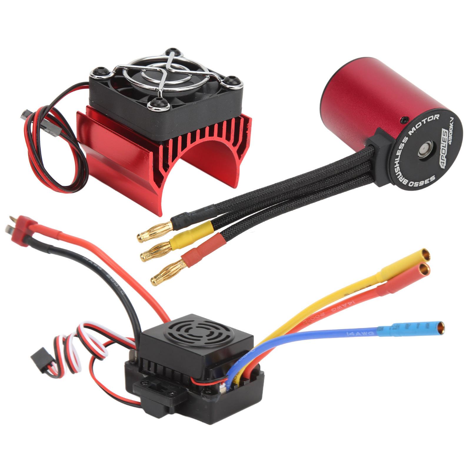 

4300KV Brushless Motor with 60A ESC 4 Poles 12 Slots RC Brushless Motor ESC Combo for 110 RC Car