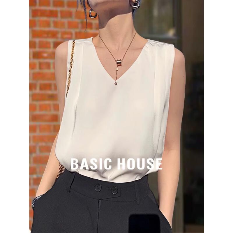 Basic House Women s V-Neck Sleeveless Vest M