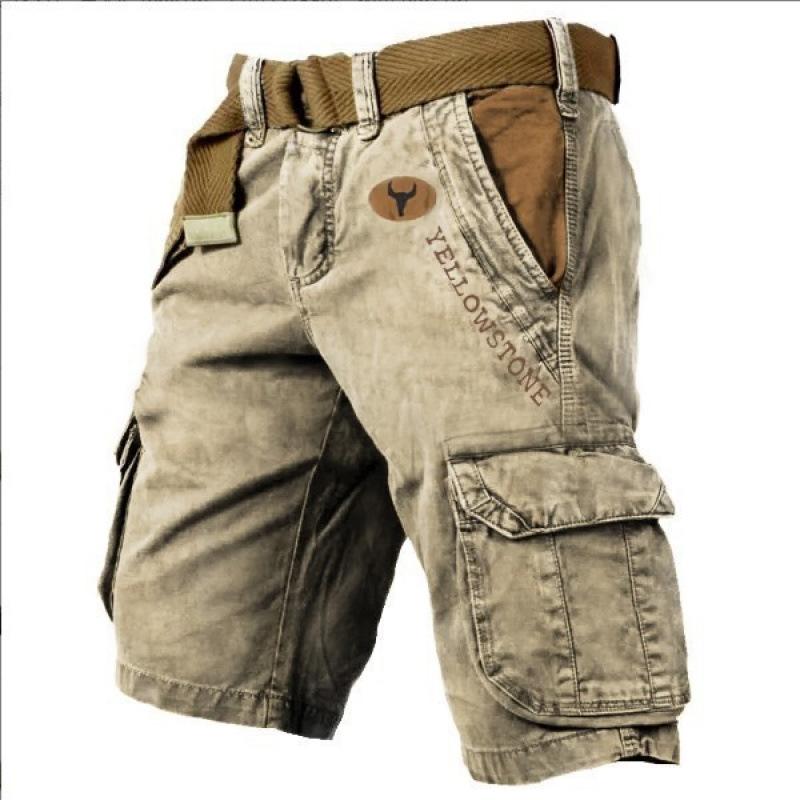 MY OWN STYLE Heren Cargo Shorts Print Meerdere Zakken Knielengte Casual Outdoor Tactische Wandelshorts XL