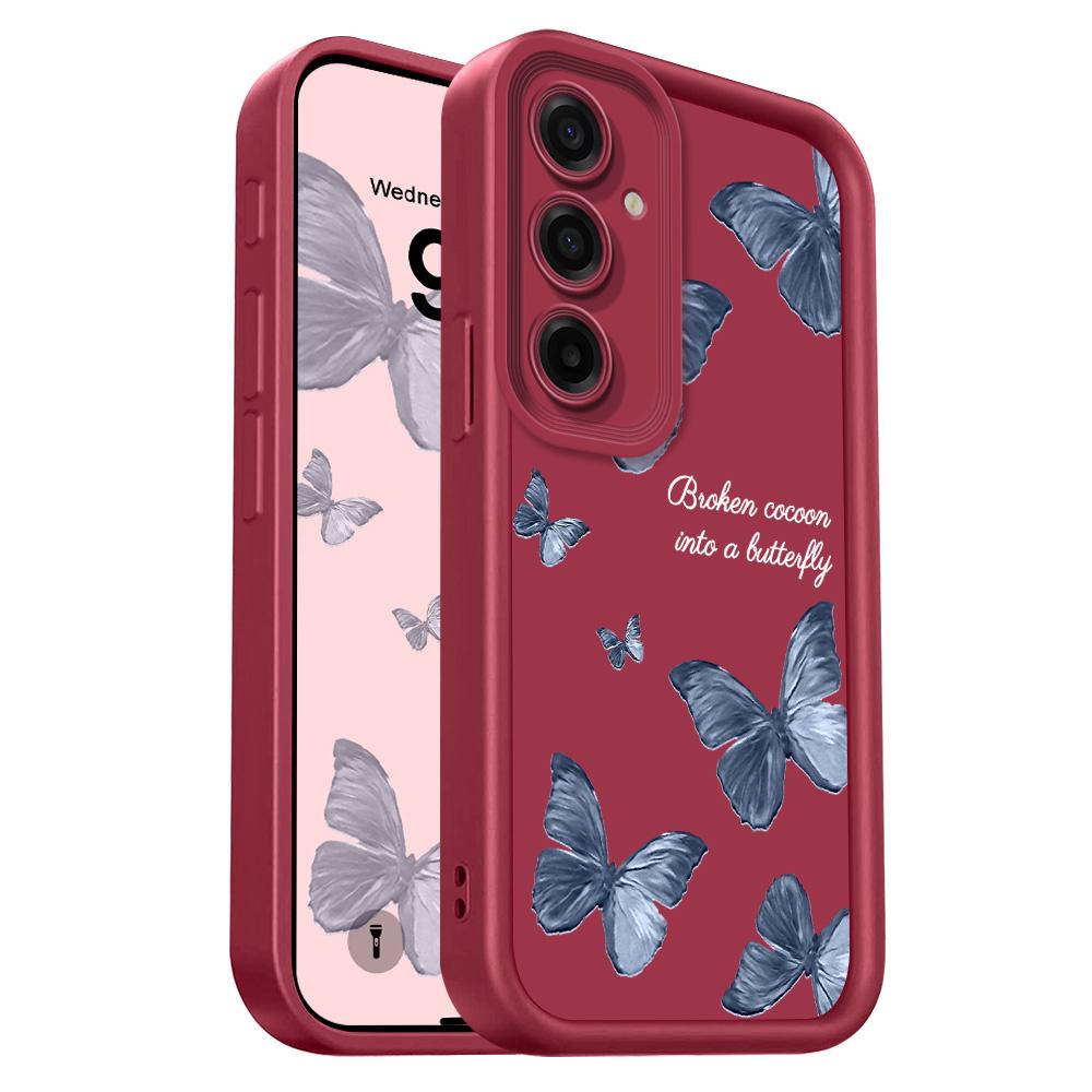 

Flying Butterflies Phone Case For Samsung Galaxy M54 M36 M34 M32 M23 M22 M16 M15 M14 M13 M12 M02 5G Staircase Soft Cover Samsung M32 5G винный
