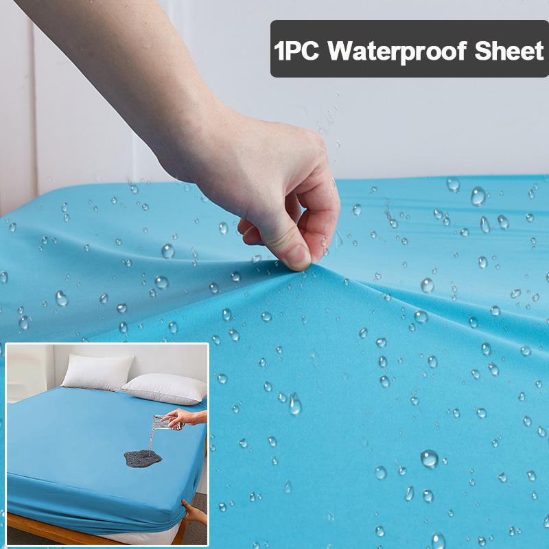 Waterproof Fitted Sheet Suitable for children and elderly Incontinence Bed Sheet Solid Color Simple Dustproof Bedding Soft and Comfortable