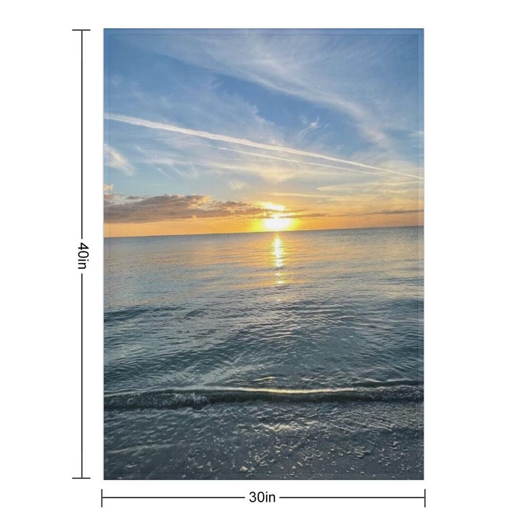 Stunning sunset on Cayo Costa State Park Throw Blanket Retros Thin Multi-Purpose Soft Blankets