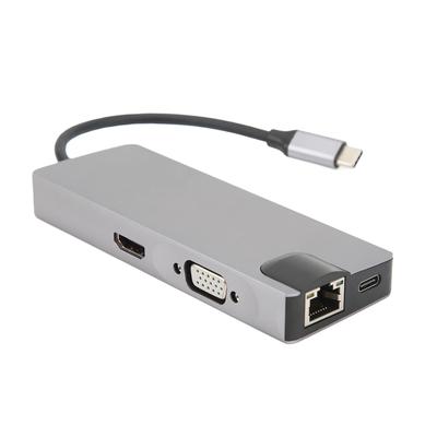 8 в 1 Адаптер-хаб Type C до VGA HD Multimedia Interface PD Швидка зарядка USB3.0 Хаб