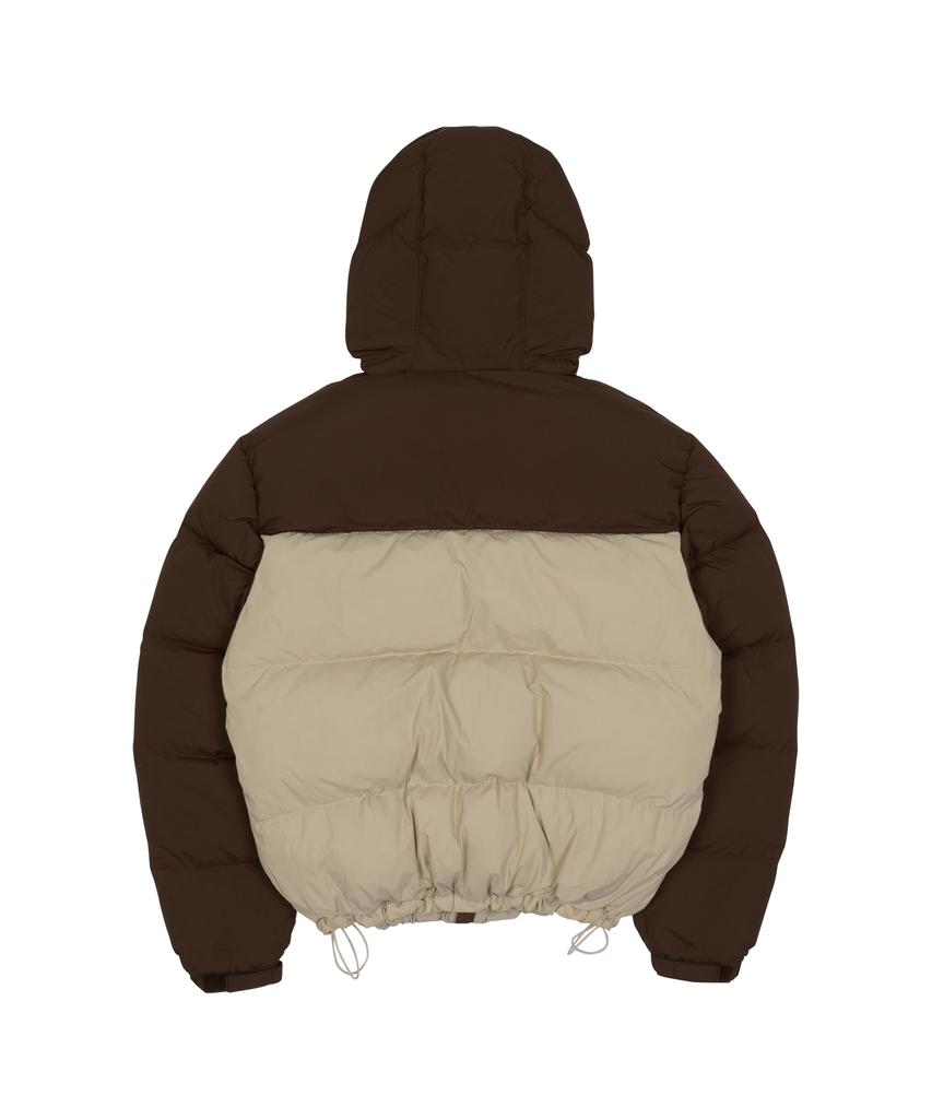The Coldest Moment Tcm Color Block Puffer Jacket (Brown)