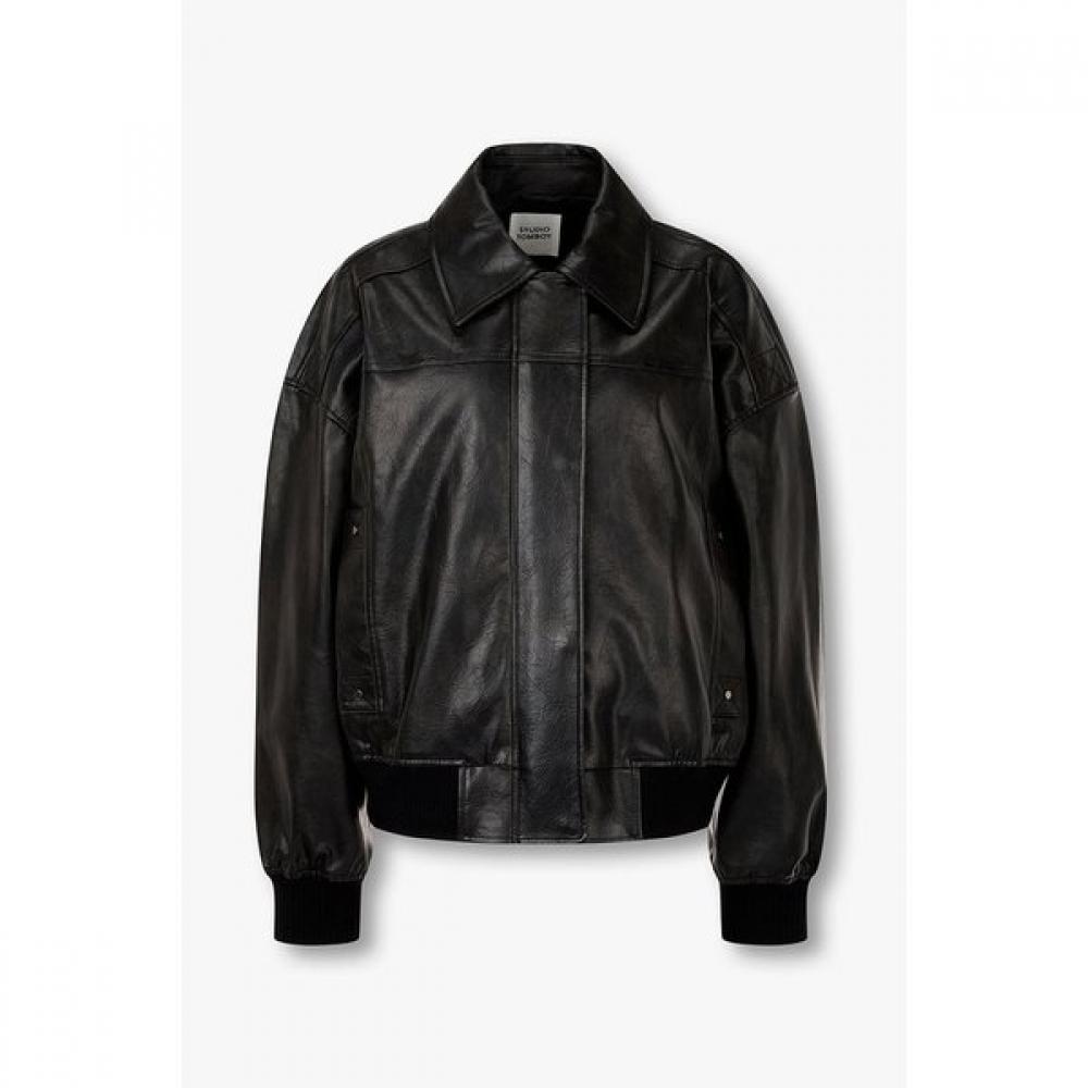 Studio Tomboy Synthetic Leather Bomber Jumper 9105361106 blacks/OS