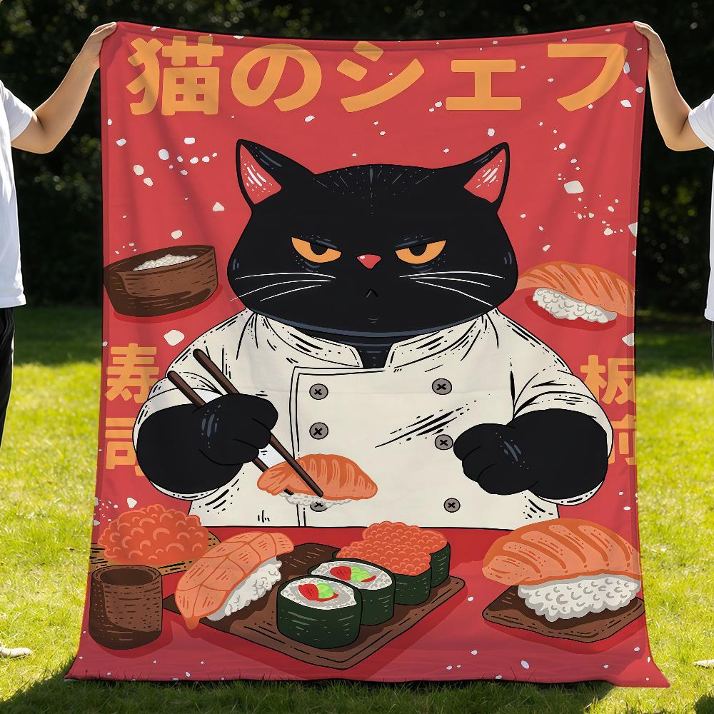 Japanese Sushi Izakaya Blanket Throw Super Cosy Plush Living Room Sofa Couch Childish Birthday Gifts