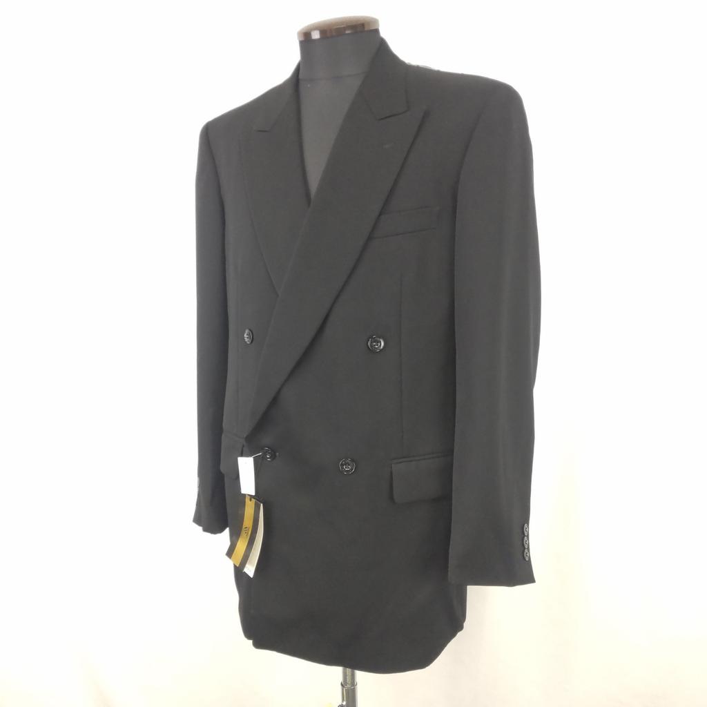 NEW Tag Unused Japan MIYUKI Formal Jacket Double Breasted 98A7 Men's L Black Ceremonial Outerwear(USED)