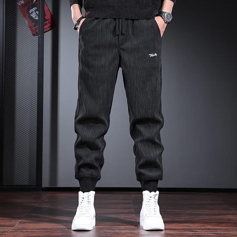 Мужские вельветовые свободные повседневные брюки-джоггеры 4XL
