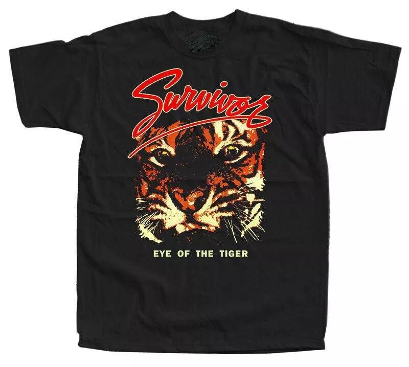 Vintage Survivor Band Eye Of Tiger Cotton S-5XL Unisex Black Tee Shirt S