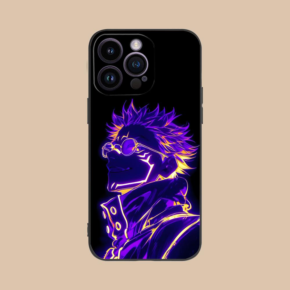 Jujutsu Kaisen Neon JJK Phone Case for iPhone 16 15 14 13 12 11 X XR XS 8 7 Pro Max Plus Mini Colour Printing Cover Cellphones