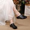 Johnature Retro Soft Soled Women's Slippers Genuine Leather Solid Color Handmade Comfortable Outdoor Slides