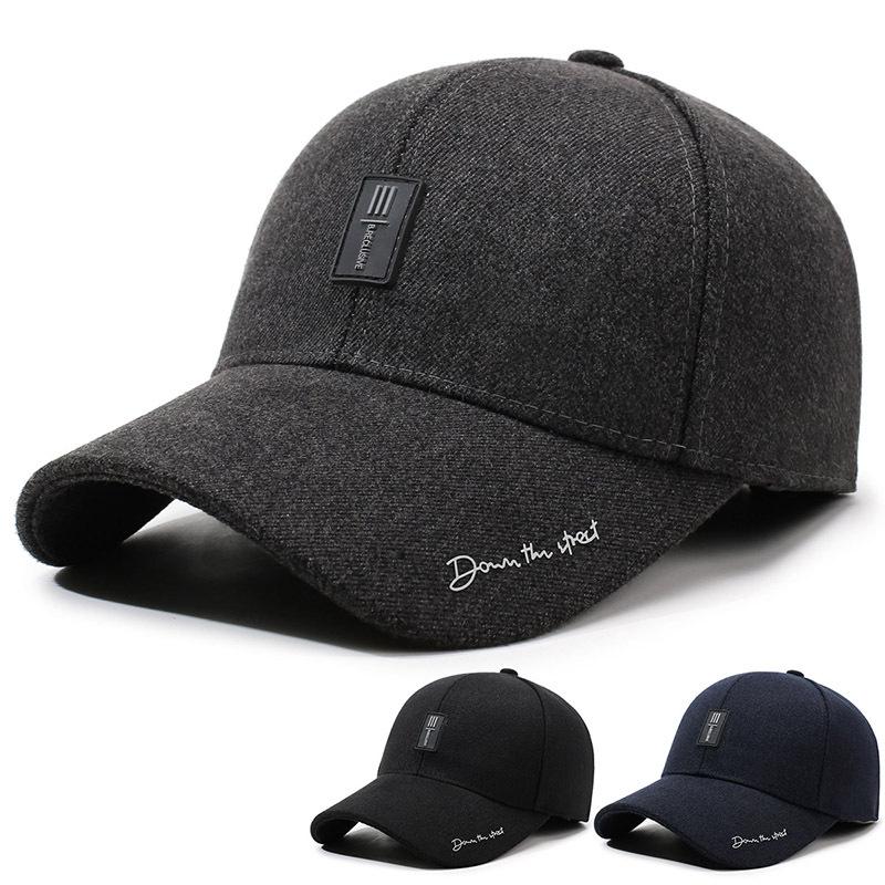 Autumn Winter Velvet Warm Cap Middle-Aged and Elderly Ear Protection Cotton Cap Men's Baseball Cap