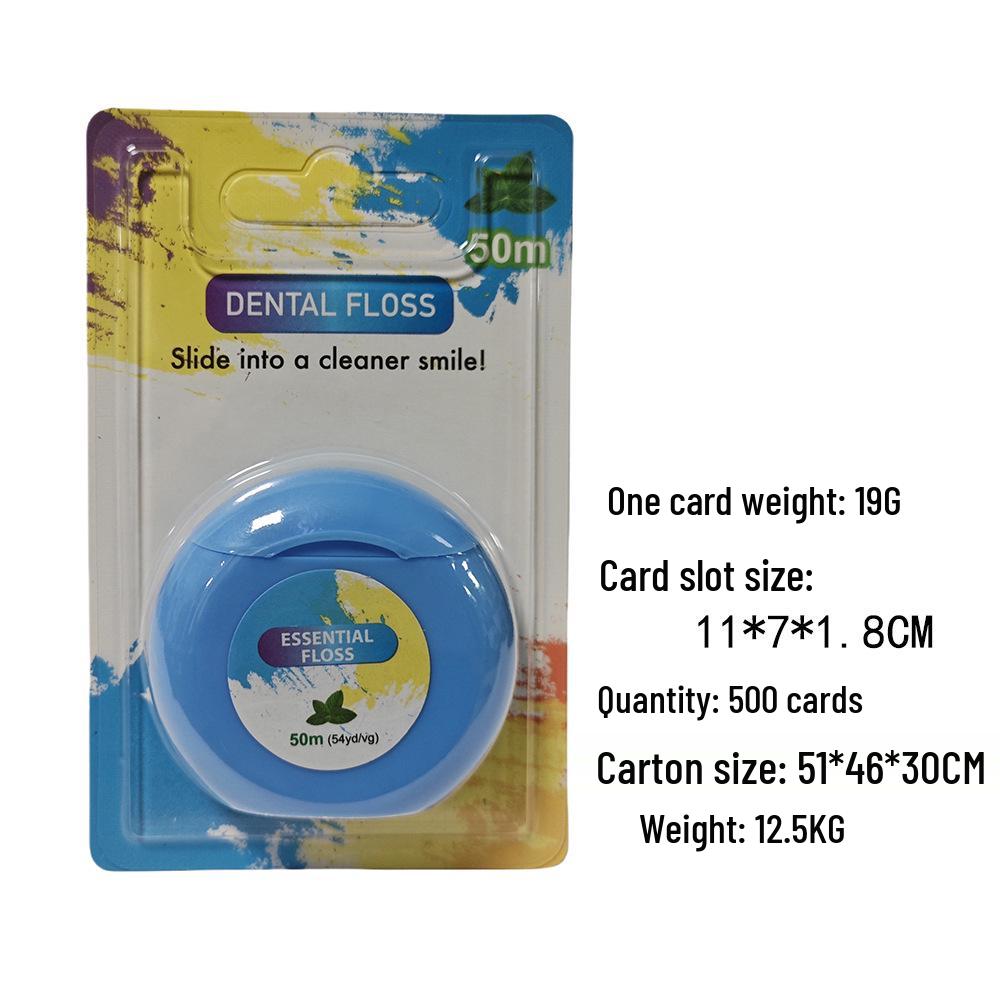 Extra Soft Mint Micro-Waxed Nylon Dental Floss, 50M - Disposable Interdental Cleaner